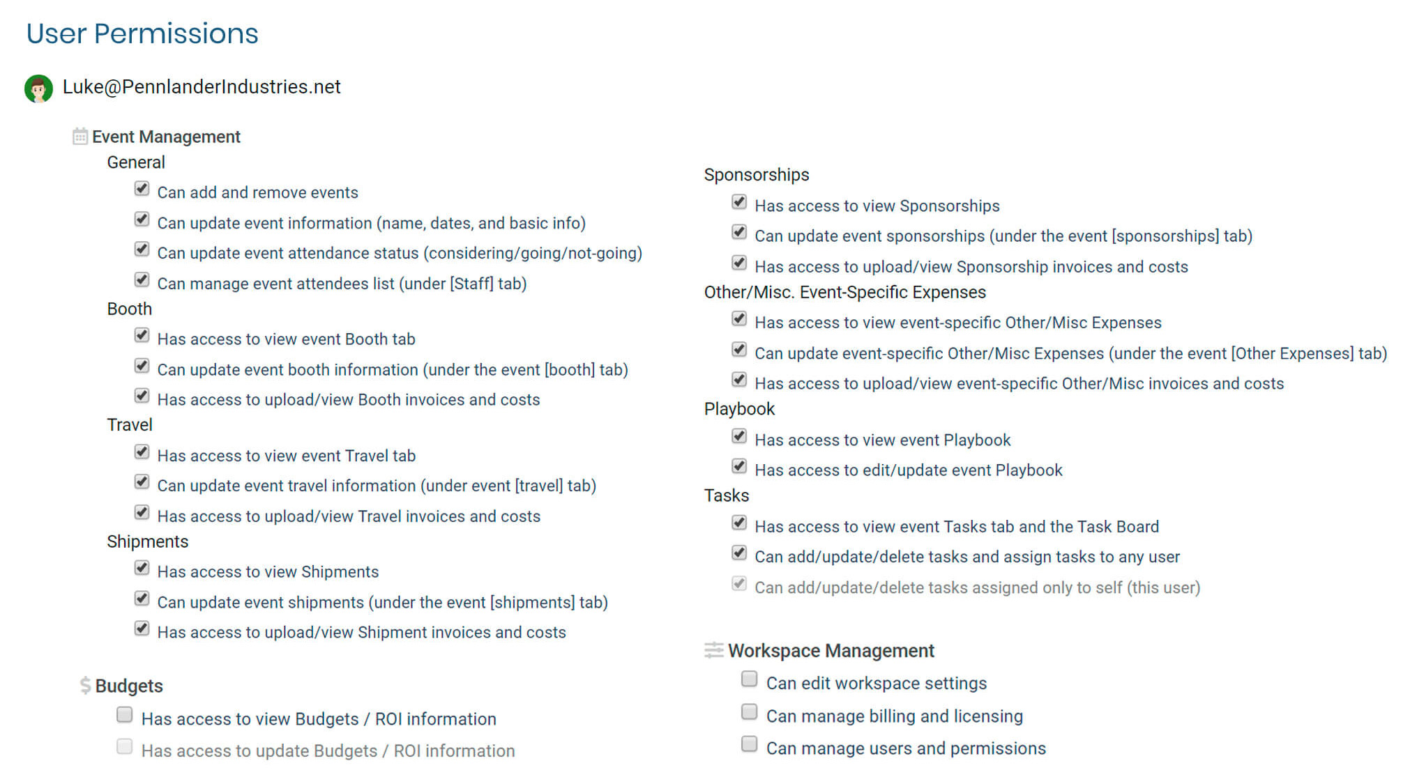 User Permissions